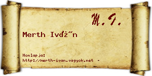 Merth Iván névjegykártya