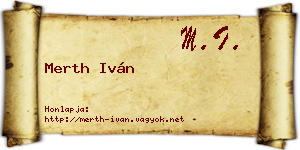 Merth Iván névjegykártya